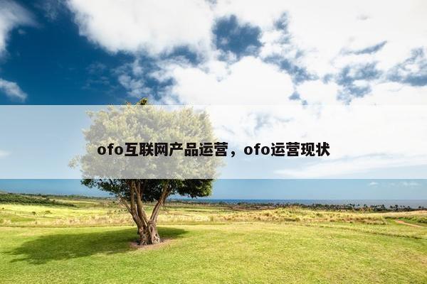 ofo互联网产品运营，ofo运营现状