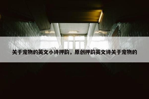 关于宠物的英文小诗押韵，原创押韵英文诗关于宠物的