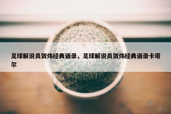 足球解说员贺炜经典语录，足球解说员贺炜经典语录卡塔尔