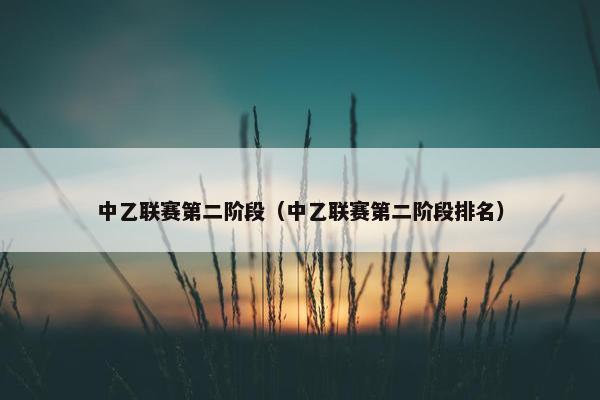 中乙联赛第二阶段（中乙联赛第二阶段排名）