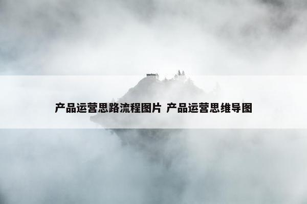 产品运营思路流程图片 产品运营思维导图