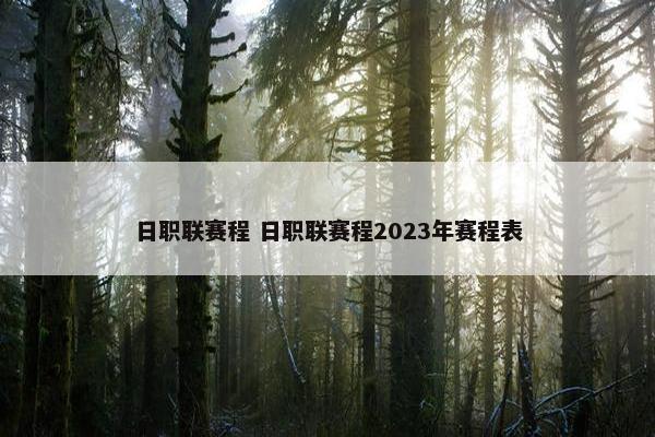 日职联赛程 日职联赛程2023年赛程表