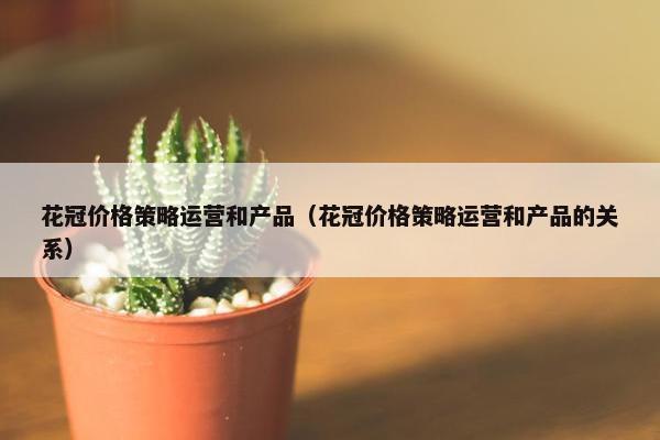 花冠价格策略运营和产品（花冠价格策略运营和产品的关系）